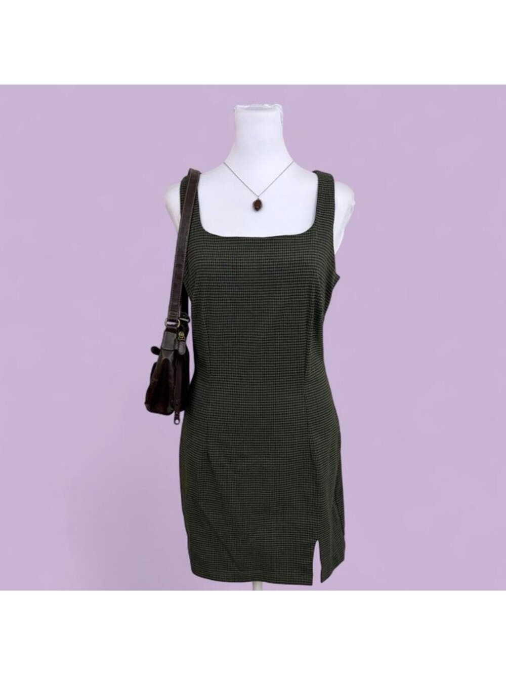 90s plaid grunge mini dress